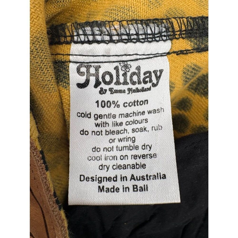 Holiday Emma Mulholland Kokomo Pants Yellow Black Leopard Spot Cotton Size S - Picture 13 of 13